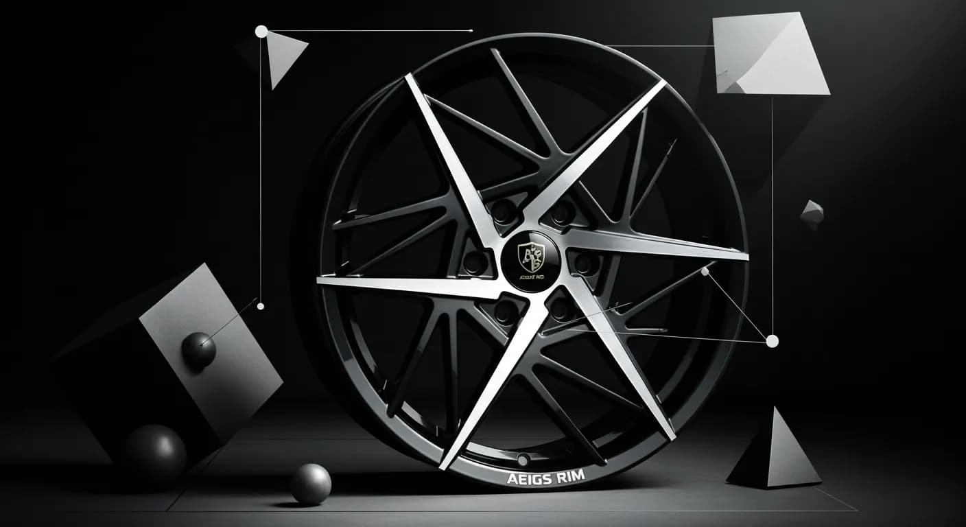 AEGIS RIM Geometric Tarmac SAGA custom forged wheel — Mathematical spoke architecture engineered for structural rigidity and visual tension.