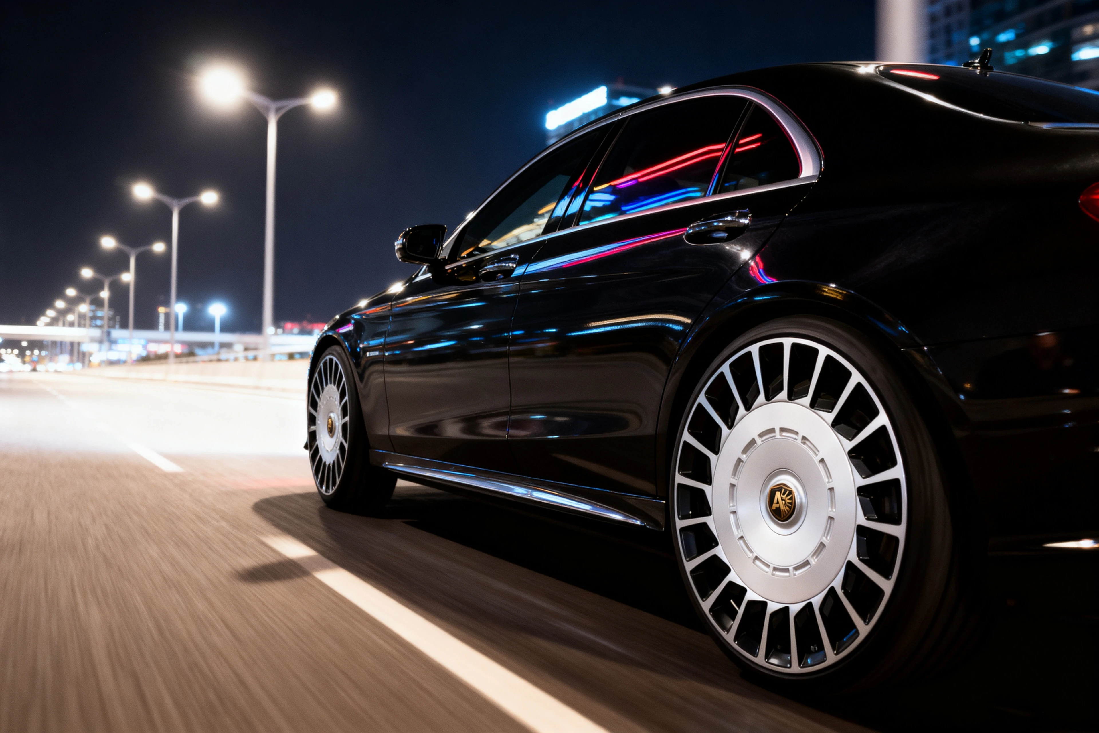 Monolith wheel design displayed on a promotional background.