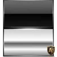 Aegis Forge dual-tone wheel finish swatch featuring black and silver color combination