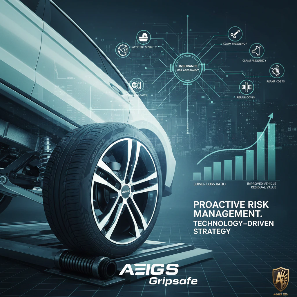 Proactive risk management strategy diagram showing wheel safety impact on insurance loss ratios