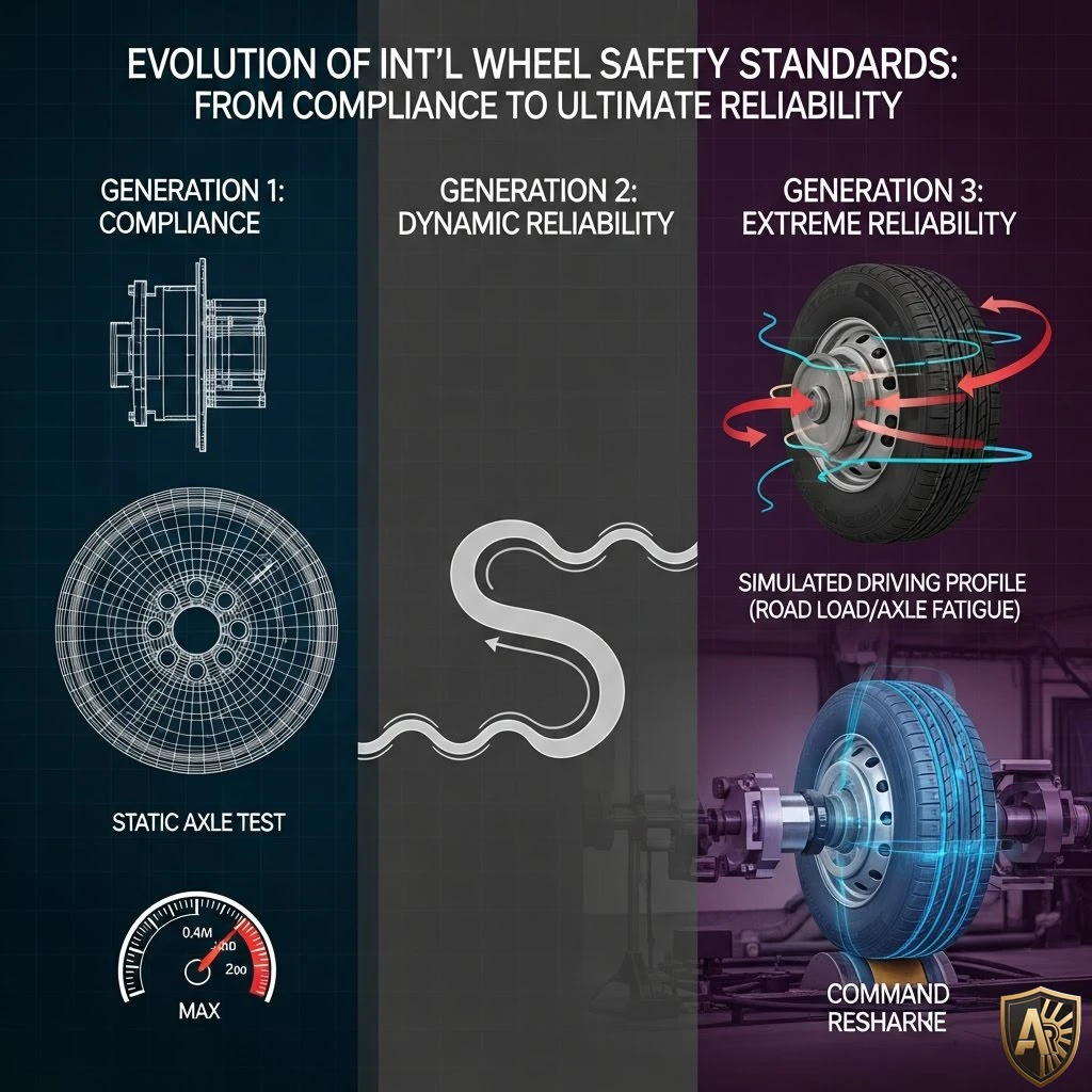 Generation 3 simulated driving profile testing showing road load analysis and axle fatigue testing for comprehensive wheel performance