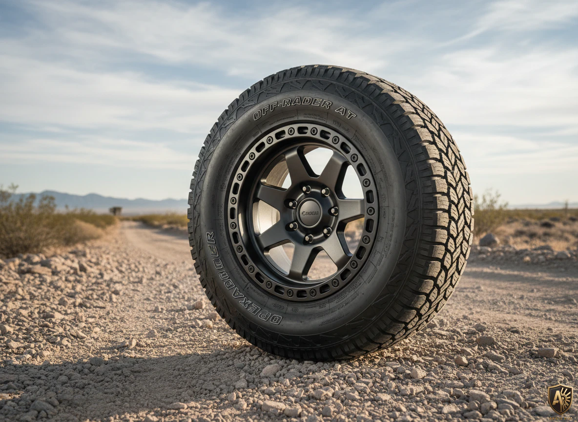 Aggressive off-road rim design with durable powder coat finish ready for extreme terrain