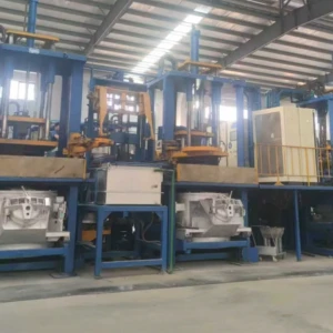 Conceptual rendering of AEGIS RIM casting workflow—where molten alloy meets precision molds to form durable wheel structures. Factory overview of AEGIS RIM casting process—illustrating alloy melting, mold filling, and cooling stages in wheel production.