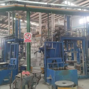 Conceptual rendering of AEGIS RIM casting workflow—where molten alloy meets precision molds to form durable wheel structures. Factory overview of AEGIS RIM casting process—illustrating alloy melting, mold filling, and cooling stages in wheel production.