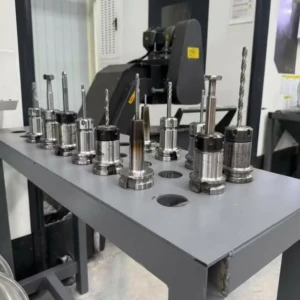 Precision starts at the source — CNC tool heads are replaced and calibrated before final cuts on every AEGIS RIM forged wheel. CNC tool head replacement in preparation for final machining of AEGIS RIM forged wheels.