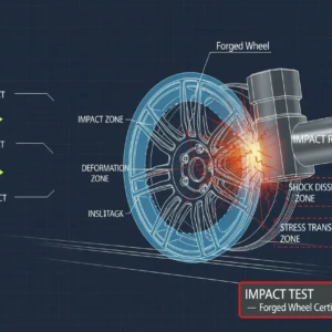 Tested to the edge — AEGIS RIM wheels face impact testing to ensure they withstand sudden shocks, potholes, and real-world abuse without compromise. AEGIS RIM forged wheel undergoing impact testing to simulate extreme road conditions and verify structural resilience.